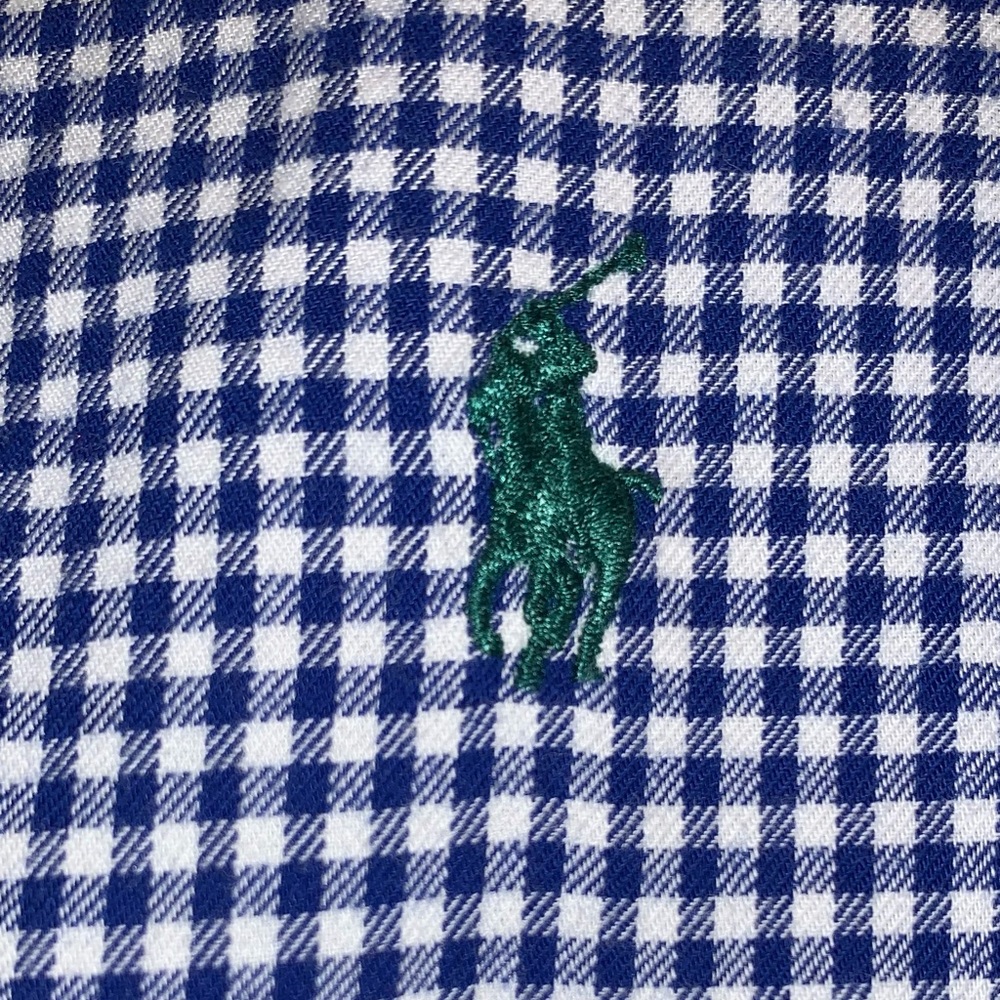 POLO by Ralph Lauren blue check dress shirt BOYS SIZE 18 20 18/20 - Picture 6 of 12